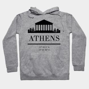 ATHENS GREECE BLACK SILHOUETTE SKYLINE ART Hoodie